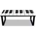 vidaXL Coffee Table Living Room End Table Side Table with Printing Glass Top - Piano