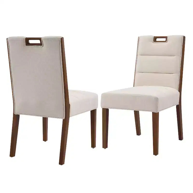 Chaises de salle à manger sans accoudoirs rembourrées en bois d'hévéa Sungjin Modern (Lot de 2)