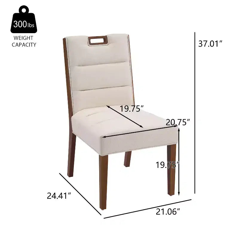 Chaises de salle à manger sans accoudoirs rembourrées en bois d'hévéa Sungjin Modern (Lot de 2)
