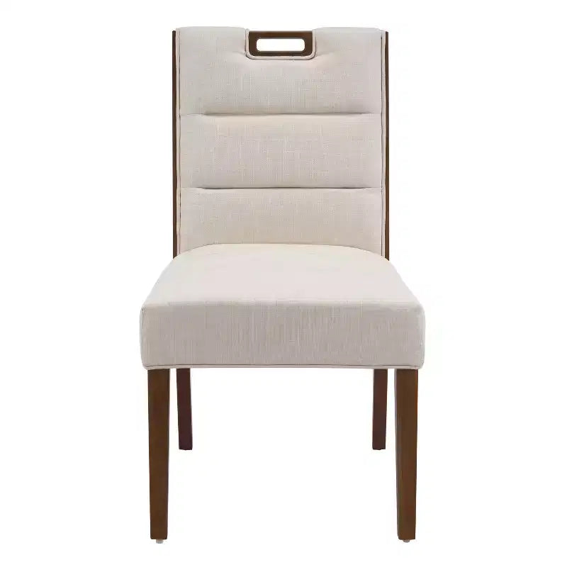 Chaises de salle à manger sans accoudoirs rembourrées en bois d'hévéa Sungjin Modern (Lot de 2)