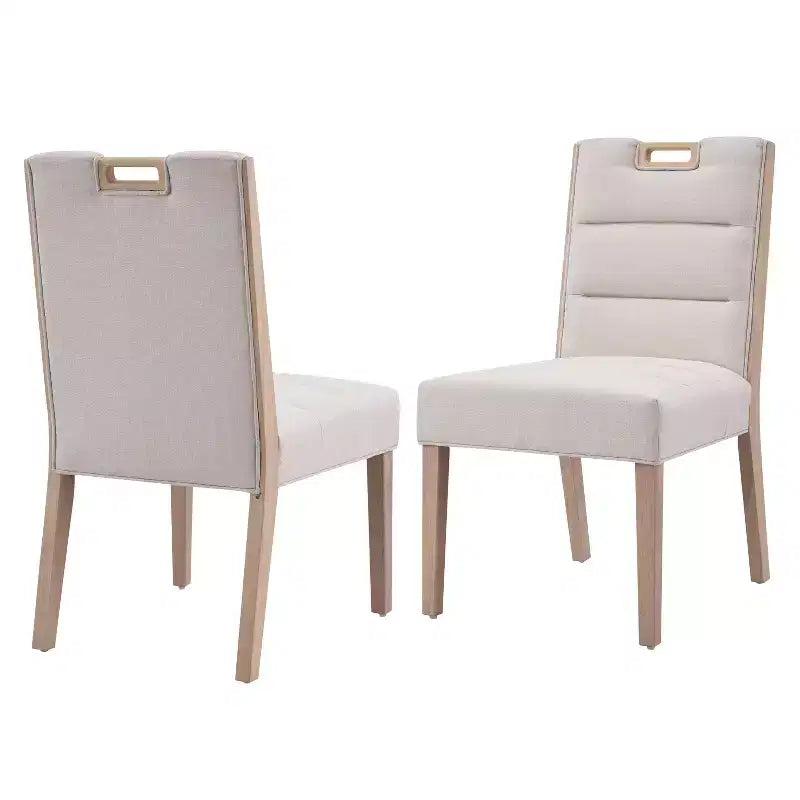 Chaises de salle à manger sans accoudoirs rembourrées en bois d'hévéa Sungjin Modern (Lot de 2)