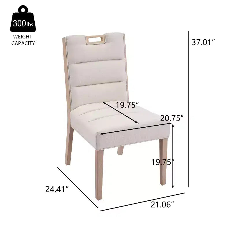 Chaises de salle à manger sans accoudoirs rembourrées en bois d'hévéa Sungjin Modern (Lot de 2)