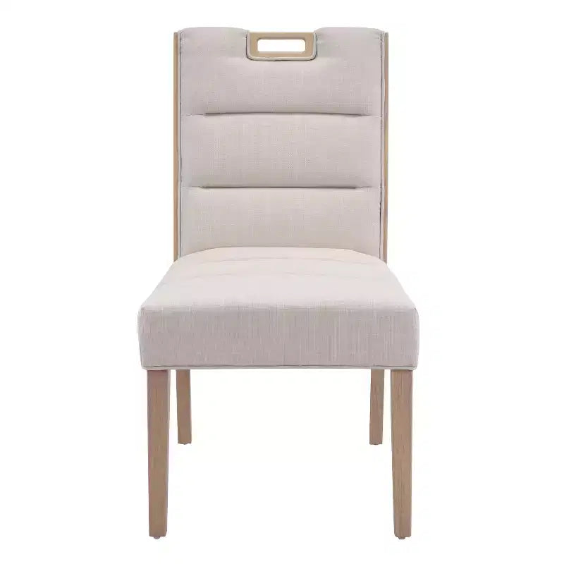 Chaises de salle à manger sans accoudoirs rembourrées en bois d'hévéa Sungjin Modern (Lot de 2)