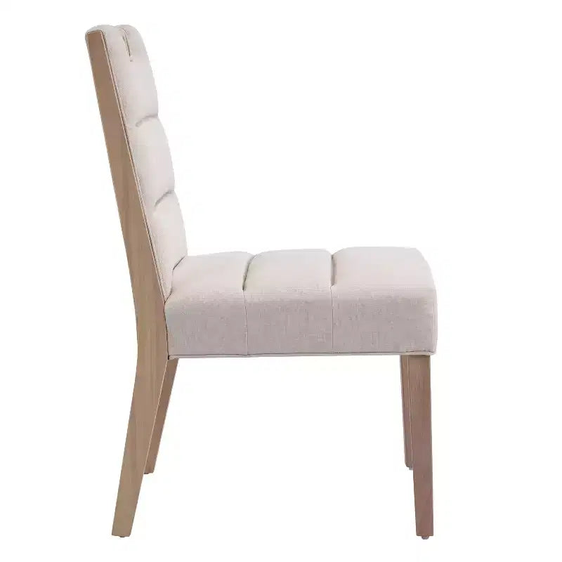 Chaises de salle à manger sans accoudoirs rembourrées en bois d'hévéa Sungjin Modern (Lot de 2)