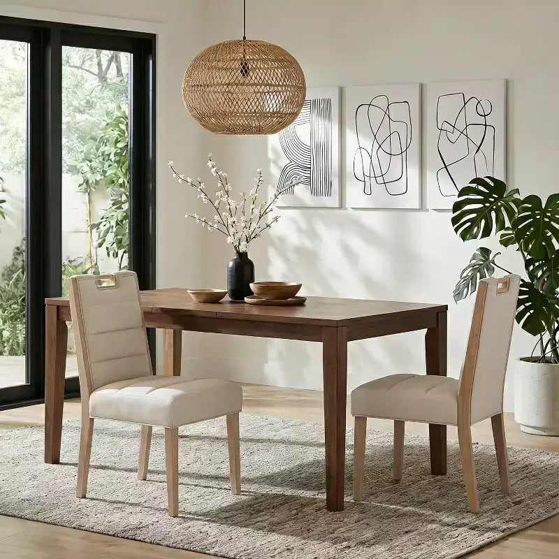 Christopher Knight Home Sungjin Modern Rubberwood Upholstered Armless Dining Chairs (Set of 2)
