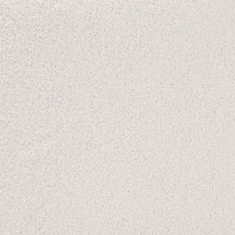 Ottoman Brielle moderne et contemporain en tissu bouclé ivoire et bois de finition marron naturel