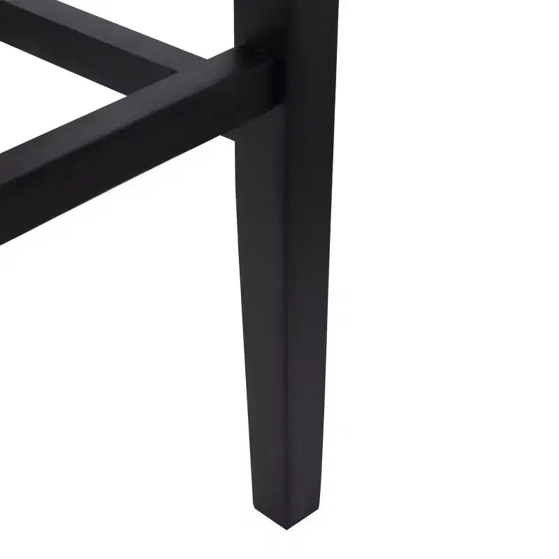 Tabouret de bar 29 po avec siège rembourré en selle (ensemble de 2), noir/noir